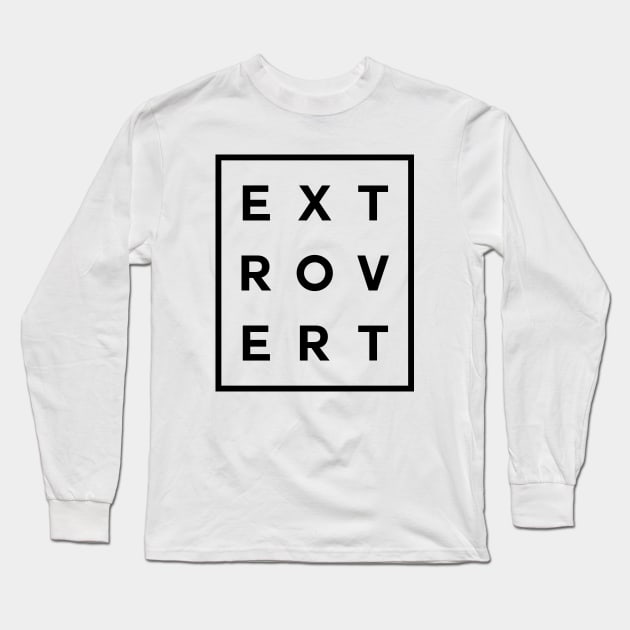 Extrovert Boxed (Black) Long Sleeve T-Shirt by inotyler